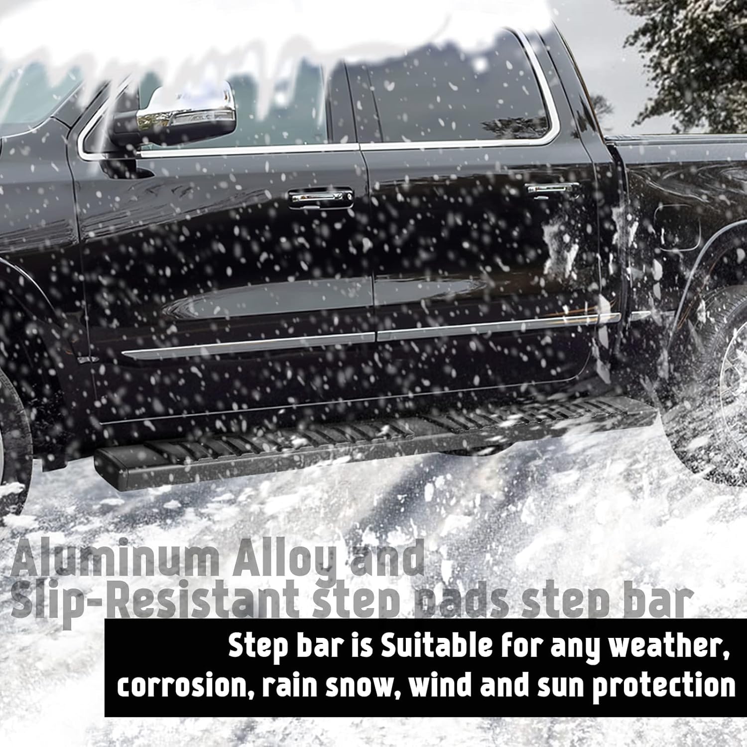 6 Inches Running Boards for 2019-2024 Dodge RAM 1500 New Body Style Crew Cab (NOT for Classic Body) Black Aluminum Alloy Side Step Nerf Bars Side Bars