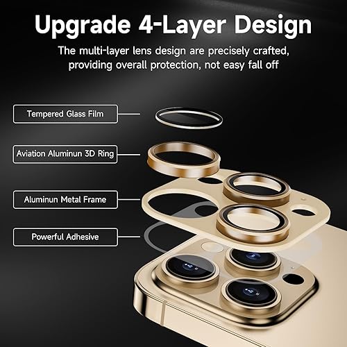 Miniatura 2 de YMHML Protector de lente de cámara para iPhone 14 ProiPhone 14 Pro Max, aleación de metal templado HD, vidrio templado antiarañazos, accesorios de