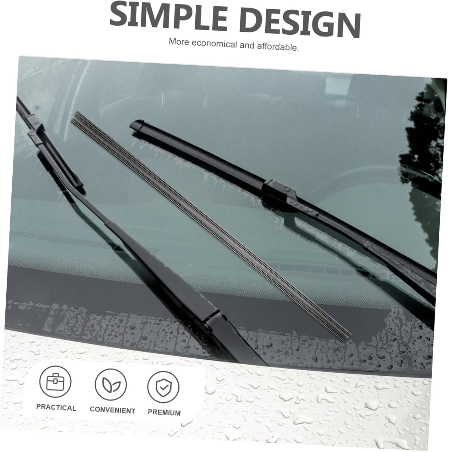 MAGICLULU 2pcs Windshield Wiper Refills Strips for Efficient Cleaning Compatible Car Models Wiper Replacement
