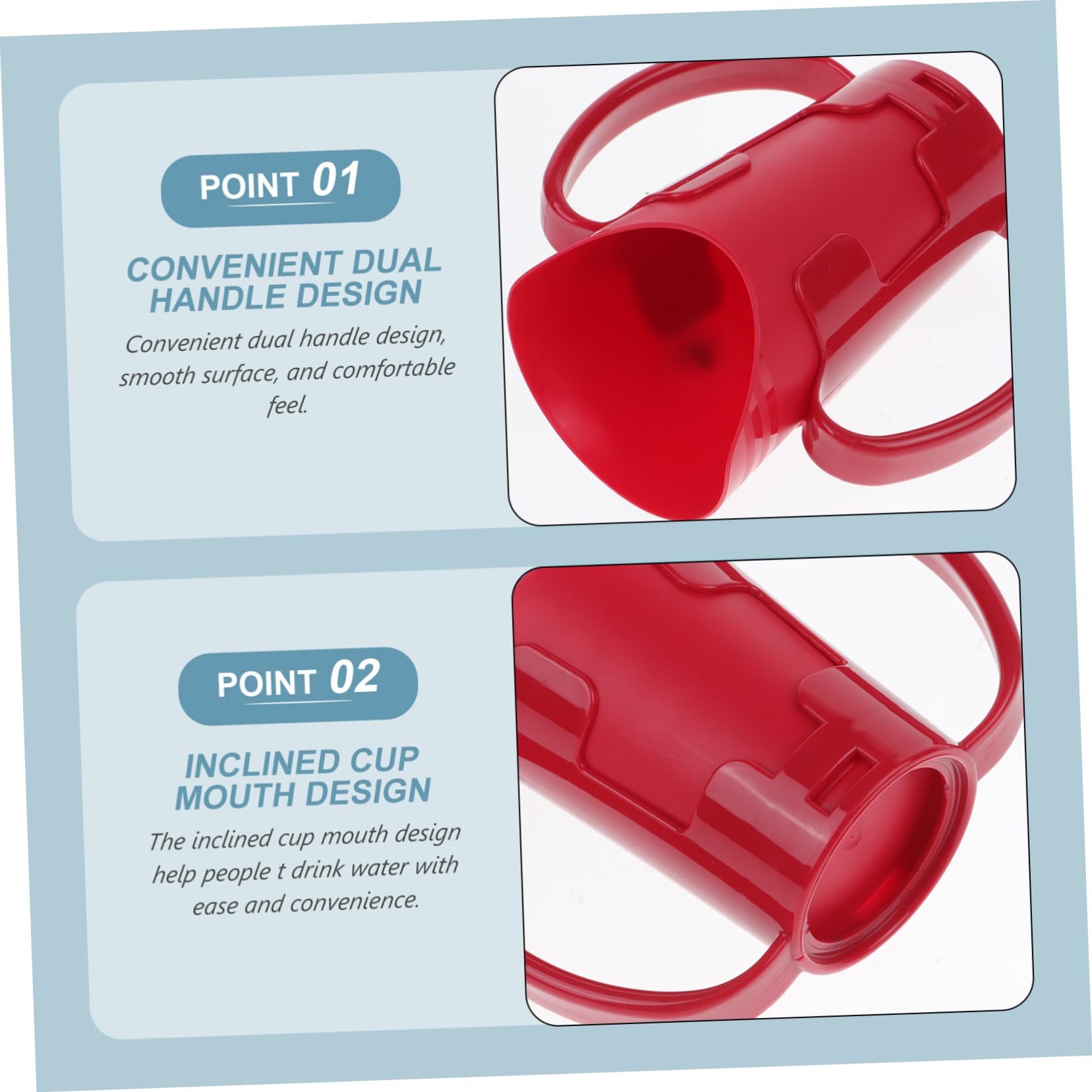 Healeved 4piezas Taza De Agua Para Pacientes Postrados y Ancianos Taza Antiderrame Diseño Inclinado Para Bebidas Calientes y Frías Material Reutilizable y Ligero Útil Para Discapacidad y