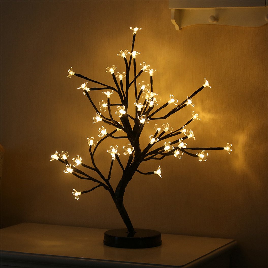 Masyrt USB Pflaumenblüten-Bonsai-Licht – 35 LED, 36 Cm Hoch, Mit Batterie- & USB-Betrieb, Für Deko & Nachtlicht