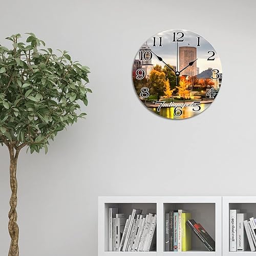 Miniatura 11 de Reloj de pared de paisaje urbano de Nueva York, Estados Unidos, Estatua de la Libertad, reloj de pared de viaje, funciona con pilas, 10 pulgadas,