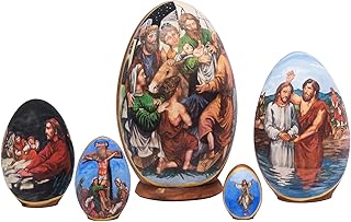 Golden Cockerel Life of Christ Nesting Egg 5