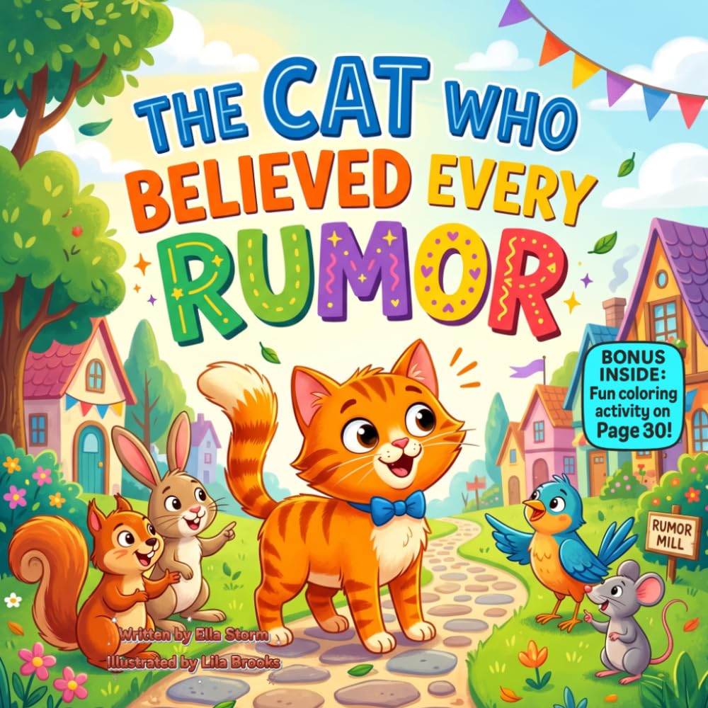 The Cat Who Believed Every Rumor: A Funny Rhyming Picture Book About Critical Thinking, Rumors, and Making Smart Choices