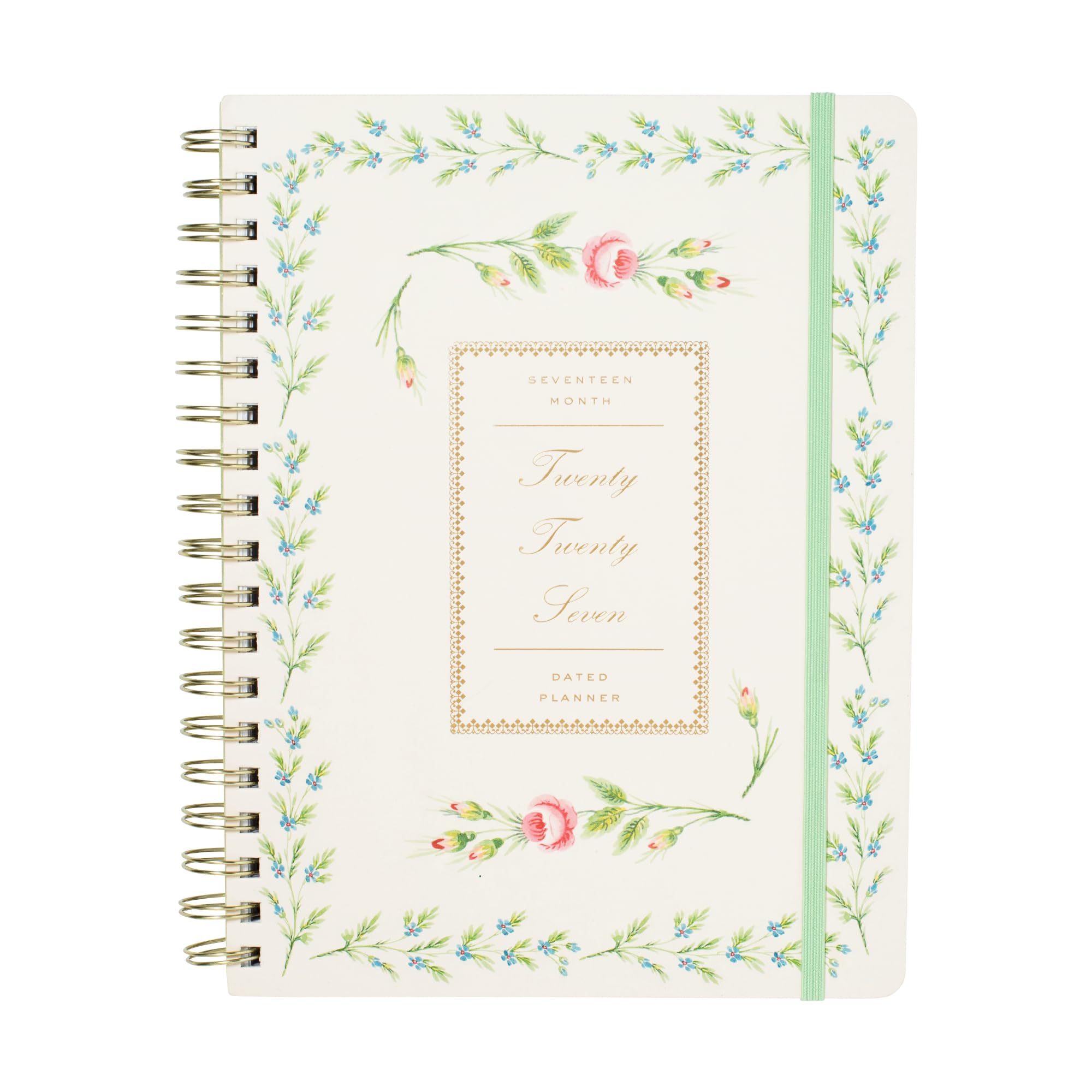 Fringe Studio 2027 Weekly Planner, Aug 2026 - Dec 2027, 17 Month, Paper Cover, "ROMANTIC FLORAL FRAME", 9.9" w x 7.6" h, 240 Pages (376PA502)