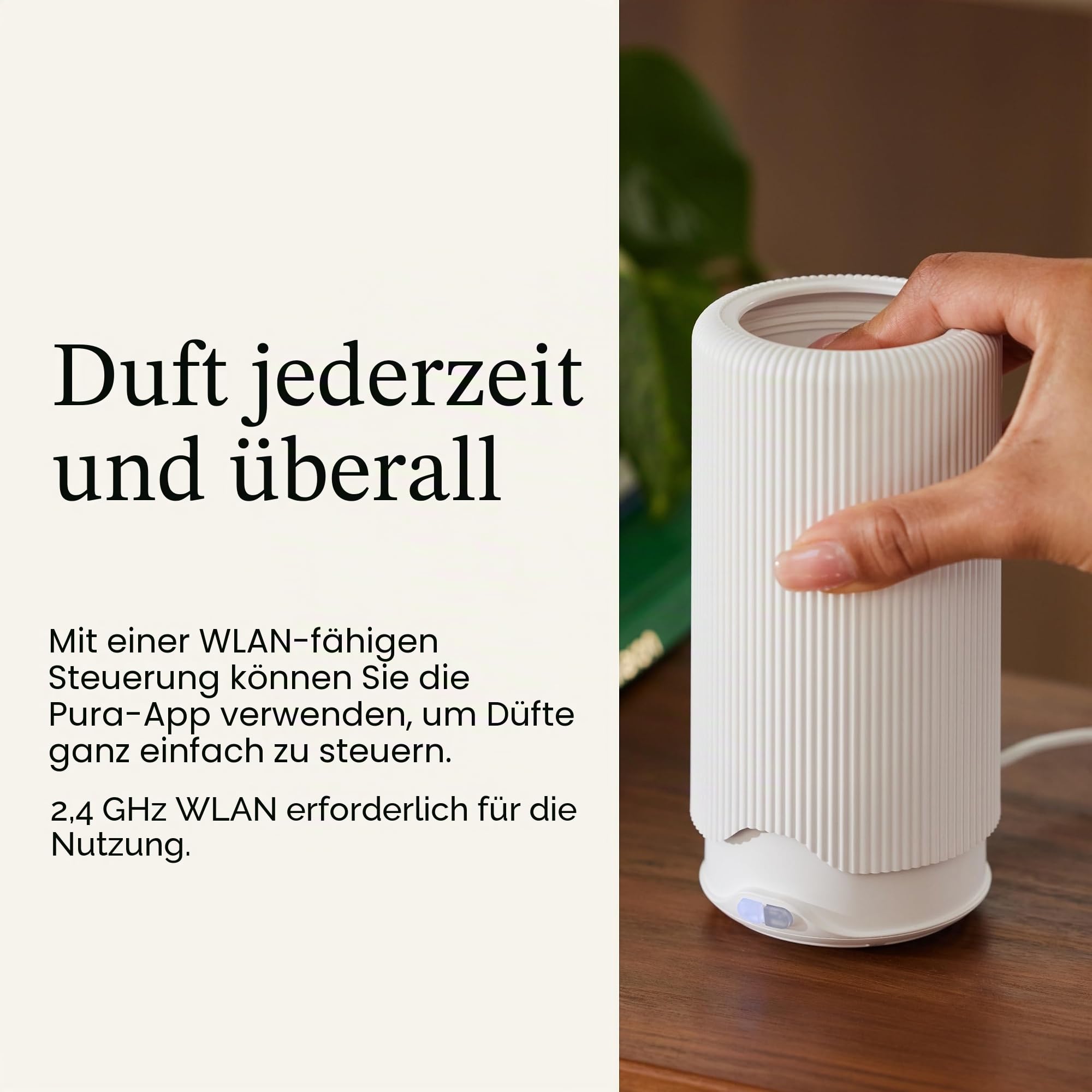 Pura Plus Smart-Home-Duftdiffusor für große Räume – Duftintensität anpassen, Zeitpläne, Timer und mehr in der Pura App einstellen – Düfte separat erhältlich – Weiß