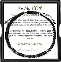 Vista 14 de Pulsera con código morse, regalos de Navidad para hijo, nieto, hija, nieta, sobrino, regalo de cumpleaños inspirador