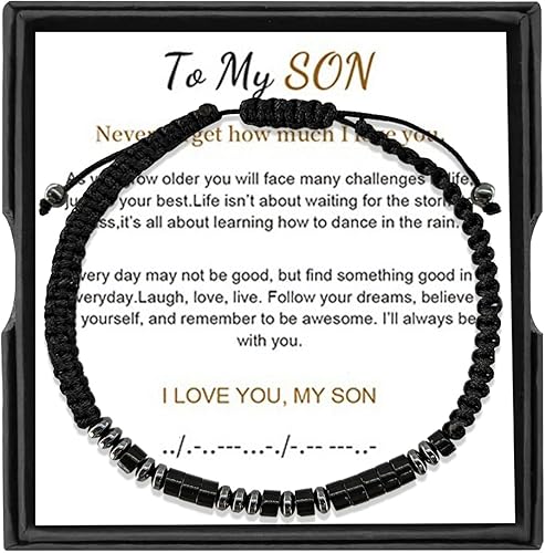 Miniatura 14 de Pulsera con código morse, regalos de Navidad para hijo, nieto, hija, nieta, sobrino, regalo de cumpleaños inspirador