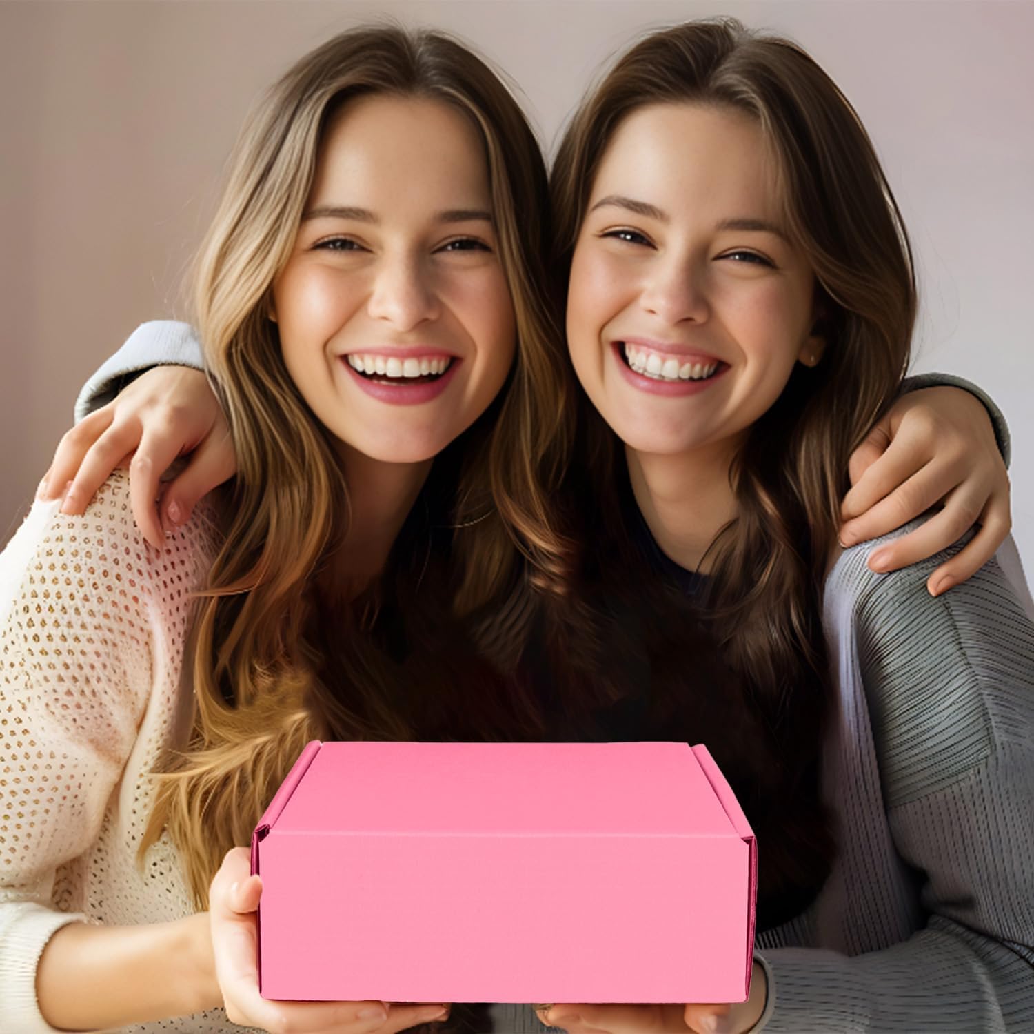 Small Shipping Boxes, 50 Pack Cardboard Box Corrugated Mailer Boxes Small Corrugated Boxes For Shipping Packaging Craft Gifts Giving Products, 6 x 4 x 1.6 Inches (Pink)