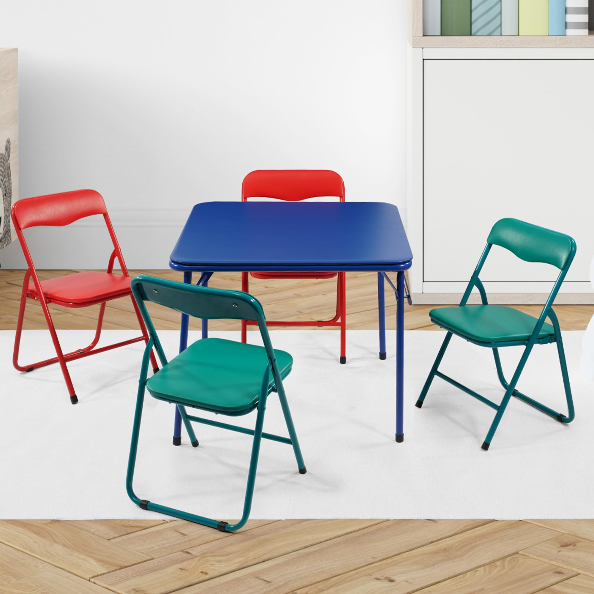 Folding Square Table Card Table with Vinyl Padded Top Foldable Activity for Indoor Outdoor Use Perfect for Picnic — view 3