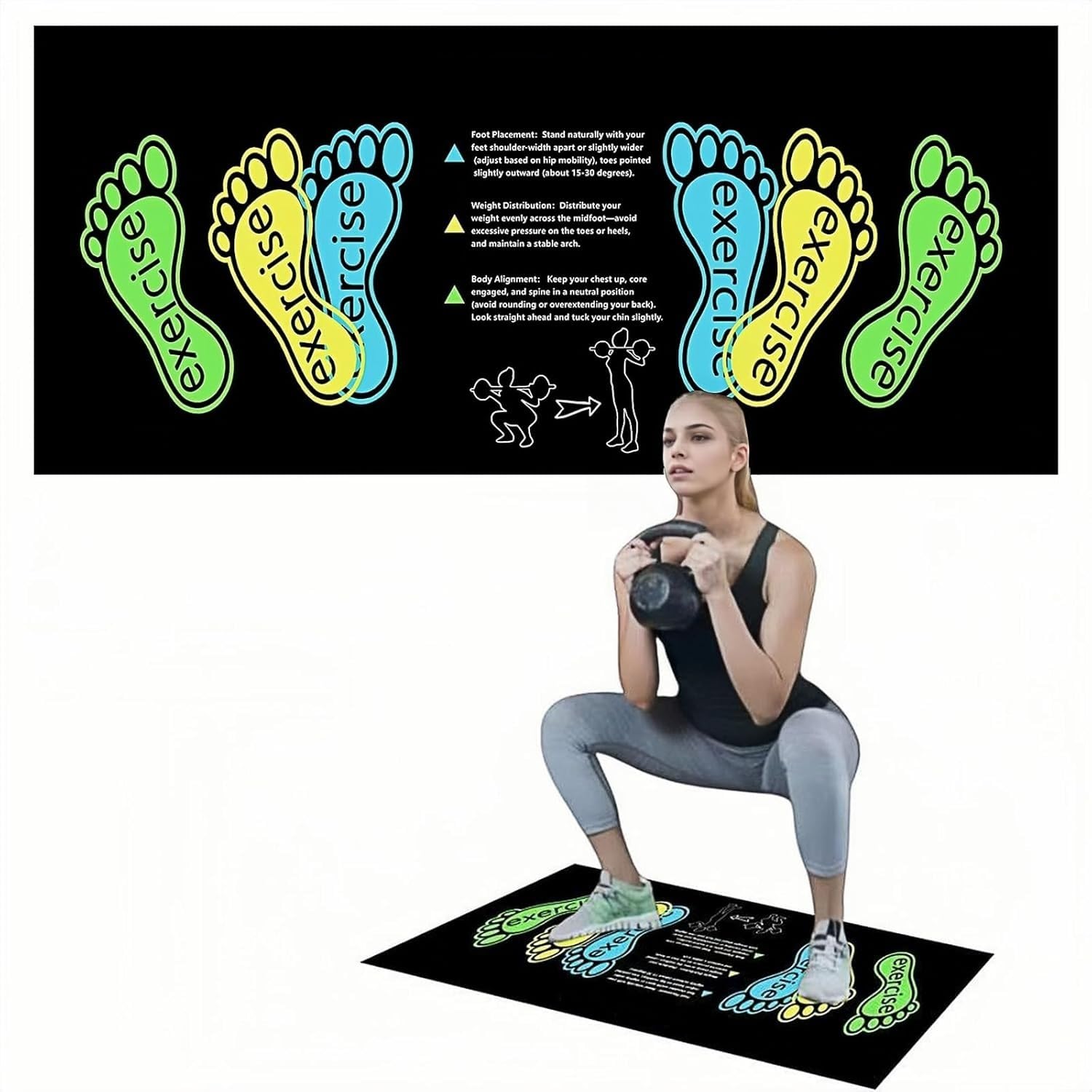 krlz squat mat, squat auxiliary training, thick anti slip foot placement exercise kneeling mat for weightlifting workout, supportive fitness mats for squats and yoga in gym