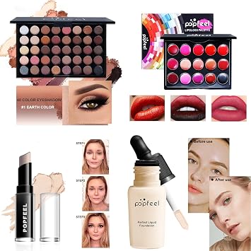 All in One Makeup Kit, Makeup Kit for Women Full Kit, Make Up Gift Set for Women, Makeup Essential Bundle Includes Foundation Eyeshadow Palette Concealer Lipstick Eyeliner Mascara Cosmetic Brush Set