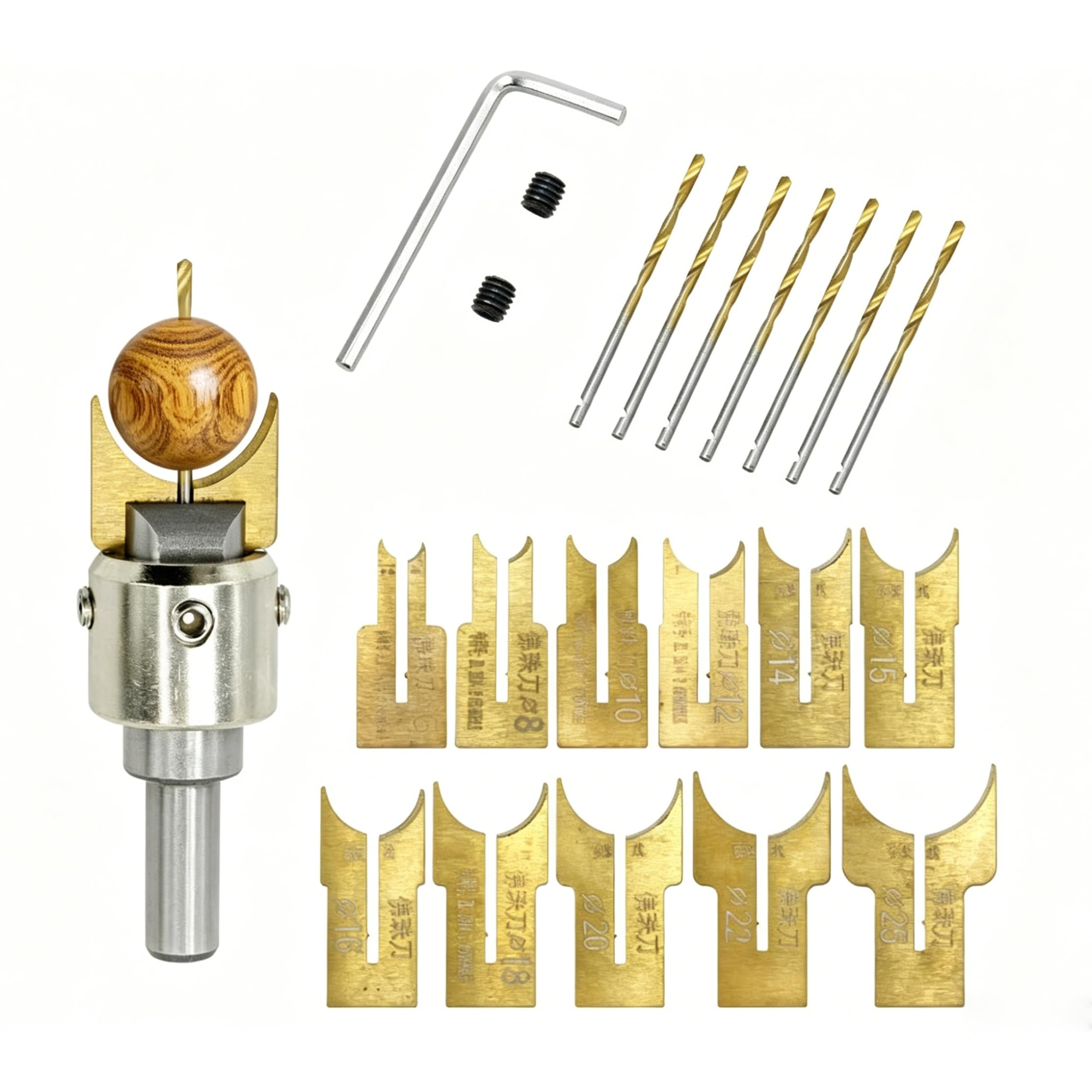 24-teiliges Holzperlen-Bohrer-Set, 6–25 mm, Kugelklinge, Fräser-Set, Bohrer, Holz, elektrische Perlen, Werkzeuge, Hersteller, Bit, Hartmetall, Holzbearbeitung
