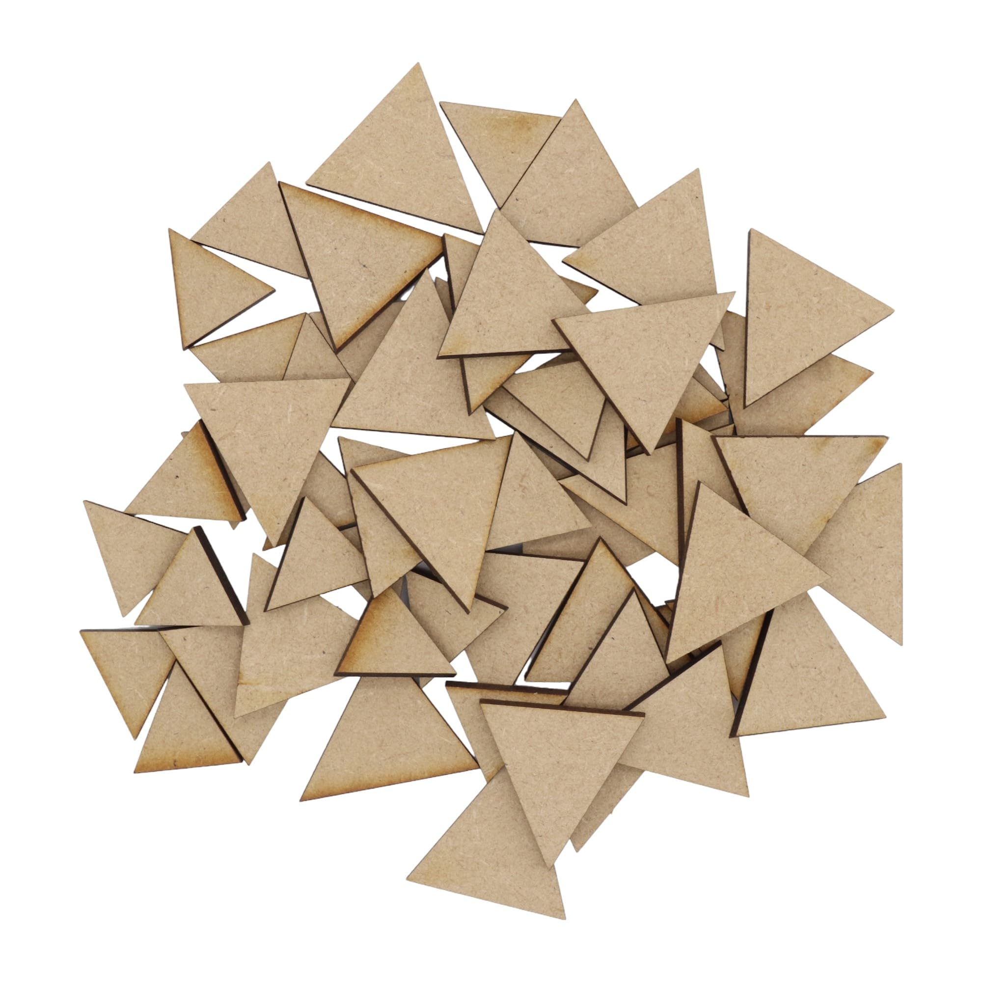 Wooden Triangles Multiple Sizes - MDF Craft Shape Blank Decoration Embellishments Laser Cut DoodleTech (Size: 100mm / Pack: 50)