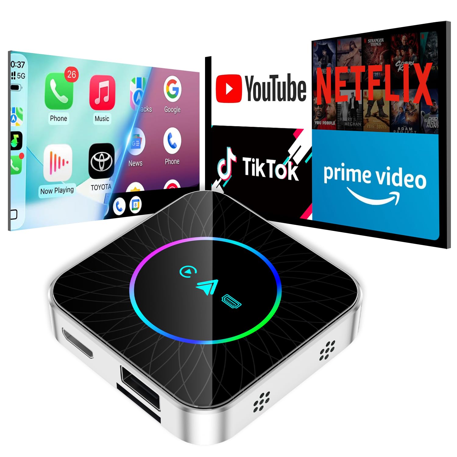View 1 of MINJIELAA Magic Ai Box 3.0 Ultra CarPlay/Android Auto Adapter