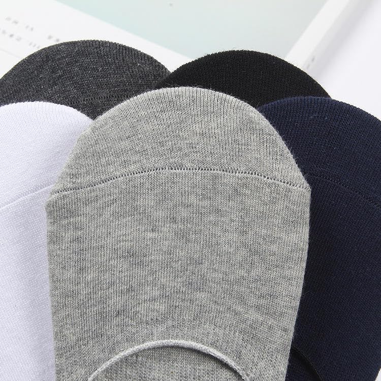 Image of 5 Pairs Solid Cotton Loafer Socks No-Show Socks for Men & Women, Multicolor, Pack of 5, Free Size