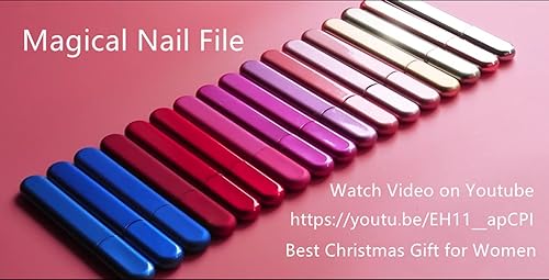 Miniatura 15 de Lima de uñas de cristal con funda, cristal de diamante salón mejor belleza limas de uñas para uñas naturales y acrílicas Top Stocking Stuffers Azul