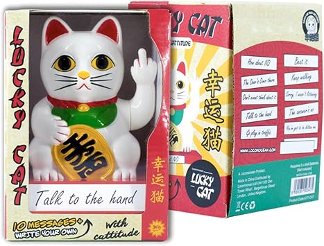Lucky Cat Middle Finger Lucky Cat Shaking Hands Lucky Cat Fortune Lucky Cat Welcoming Cat, for Your Home/Store/Office