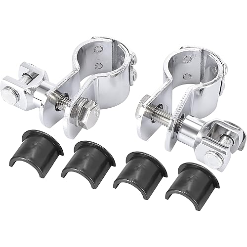 uxcell Motorcycle Footpegs 1" - 1 1/4" Highway Crash Bar Foot Peg Clamps Engine Guard Mounts Adapter for Harley Davidson