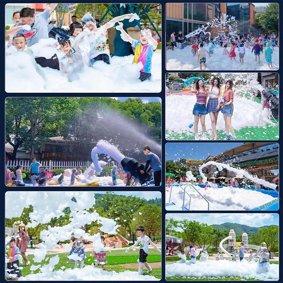 Grande Machine à Mousse pour Scène,Pistolet à Neige 2000 W,équipement De Fête,Machine à Bulles à Jet De Tête Secouée,pour Fêtes en Plein Air,Parc Aquatique,Fête à Piscine