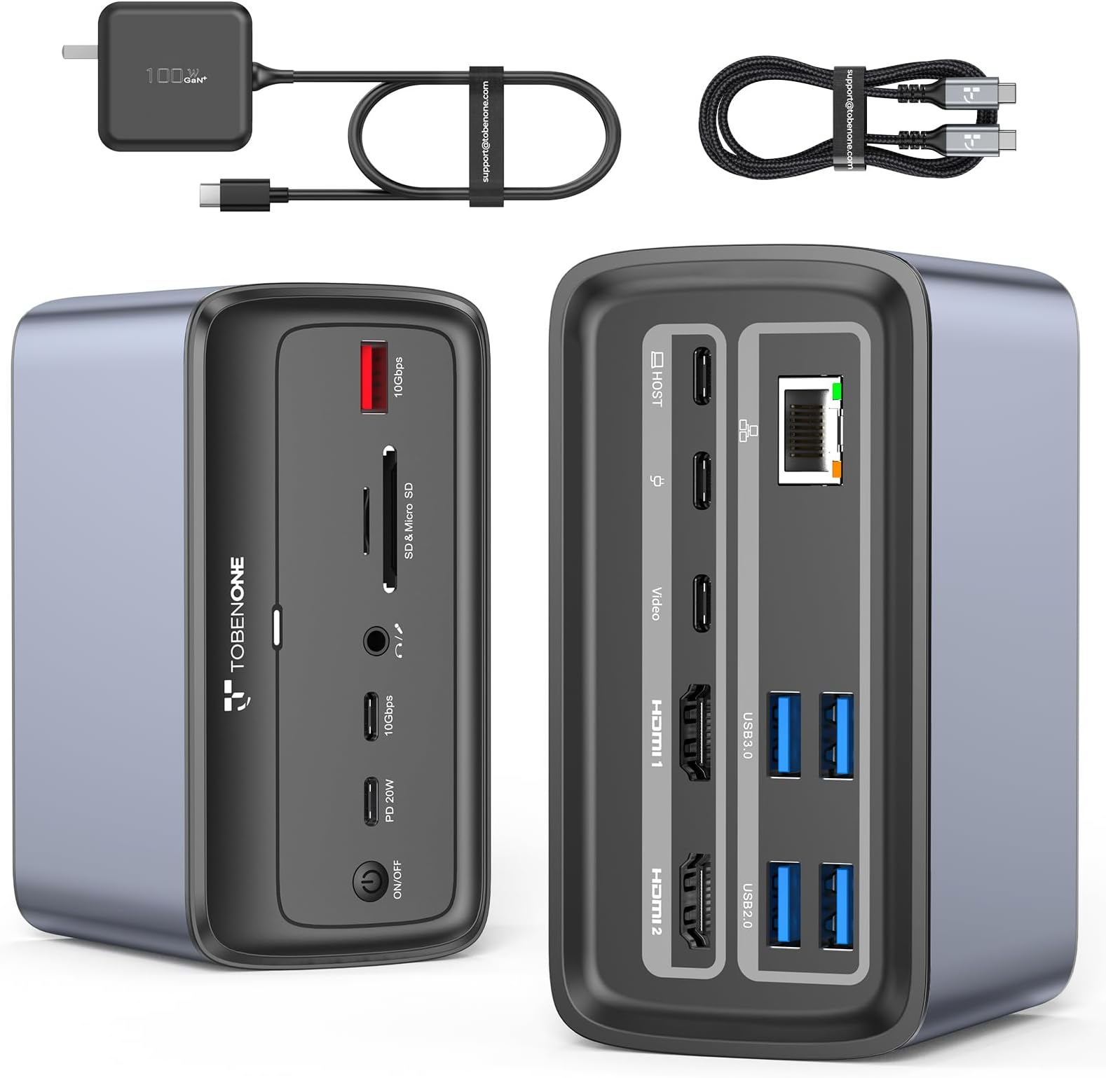 TobenoneUSB C Docking Station 3 Monitors