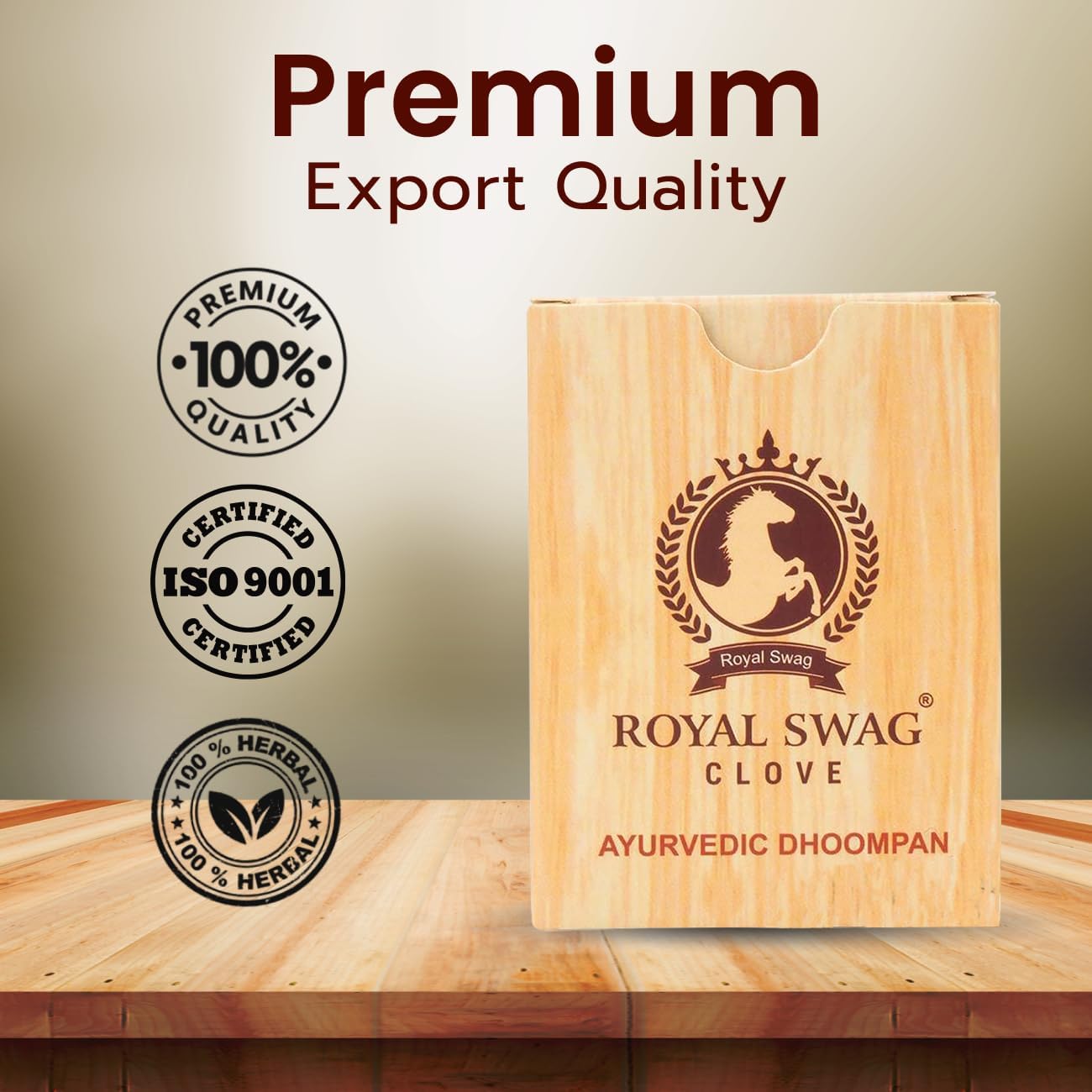 ROYAL SWAG Ayurvedic & Herbal Long Filtered Bidi Smoke (Pack of 10 X 20 Bidi Sticks Per Pack) Tobacco Free Dhoompan (200 Sticks)