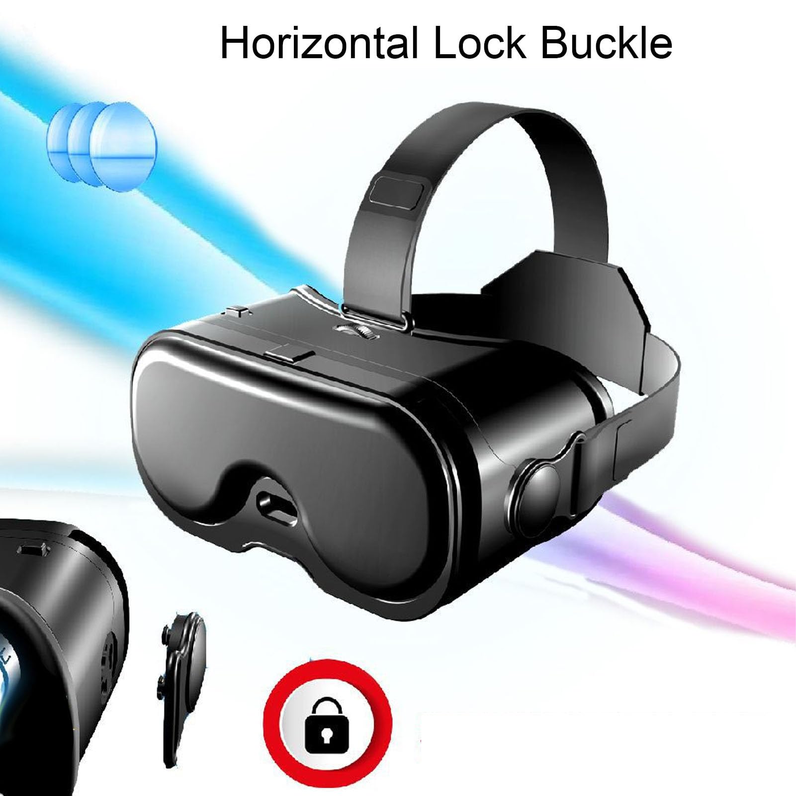 XUMIUZIY Cuffie VR per Telefono, Occhiali 3D VR con Controller Bluetooth, Lenti HD Anti-luce Blu FOV 120° e Ingranaggi Regolabili, Cuffie realtà Virtuale 3D per Telefono da 5-7 Pollici