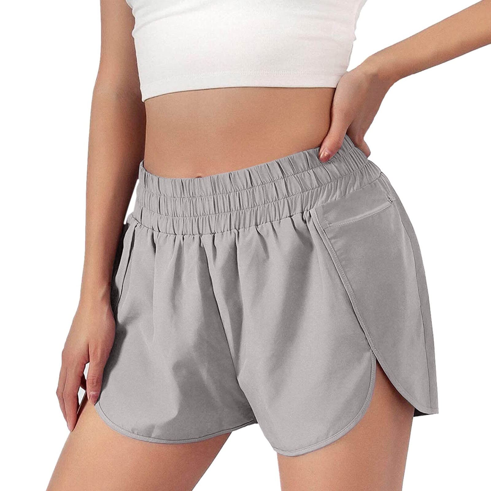 Bblulu Summer Shorts for Women with Zip Pockets High Waisted Running Workout Shorts Athletic Shorts Active Sport Biker