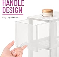 Vista 7 de Plastic Small 2-Drawer Storage Organizer, Slim Narrow, White/Clear Crafts Drawers Storage Organizer (13"H x 10"D x 7"W)