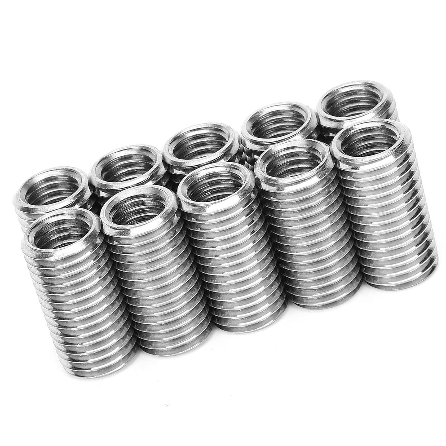 Reducer Nut, 10Pcs Threaded Insert Repair Nut Thread Slotting Female and Male M16 Screw Bushing, Rivet Nuts