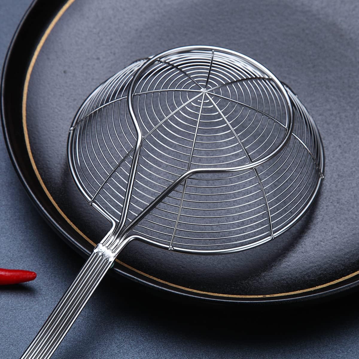 Strainer Spider Skimmers For Kitchen Cooking and Frying Food,Kyraton Stainless Steel Slotted Spoon Pasta Strainers Tomato Food Strainer Skimmer Ladle For Pasta.: Home & Kitchen