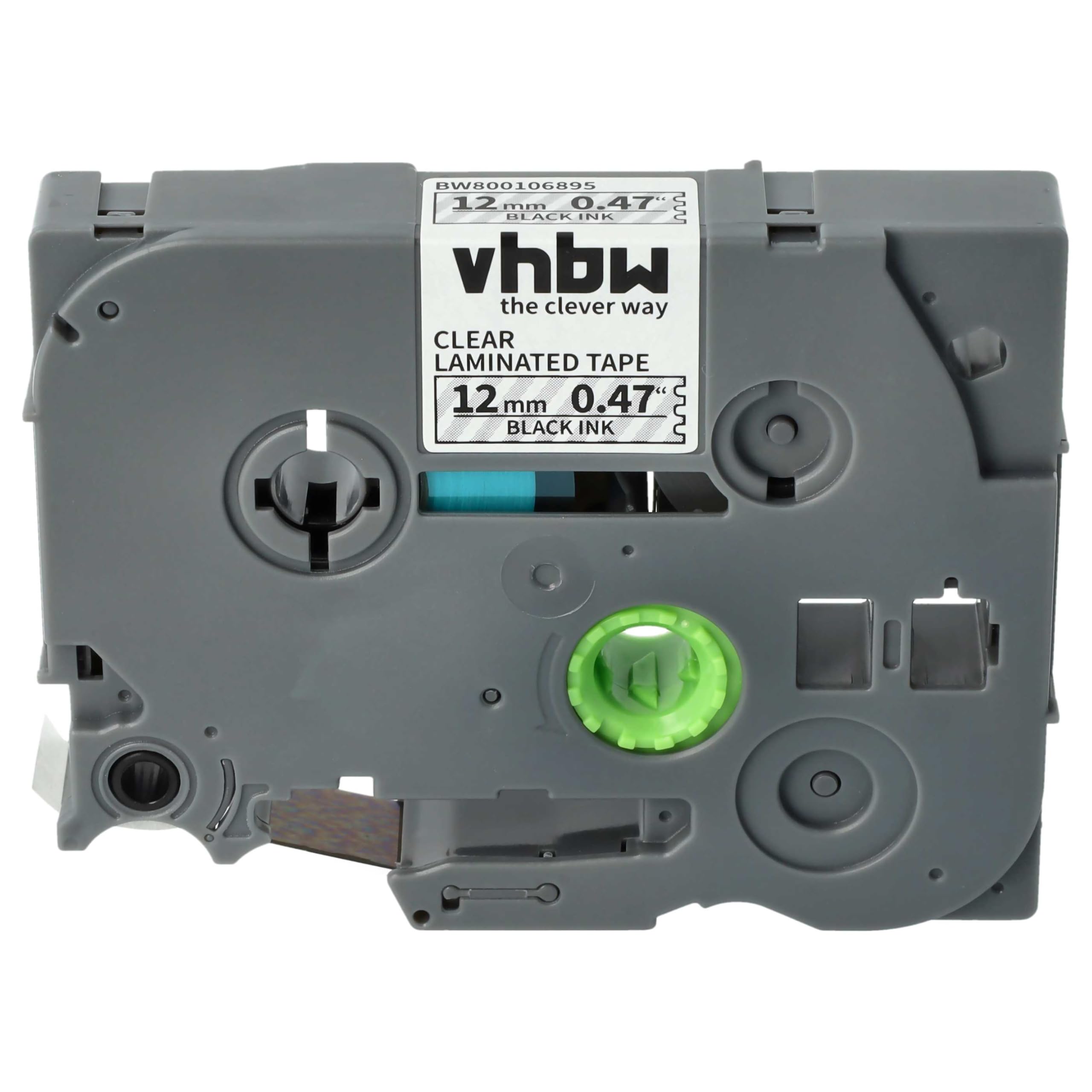 vhbw 5 x kaseta z taśmą do etykiet Brother GL H105, 100, 200, H100, 8 m x 12 mm, kolor czarny na przezroczystym