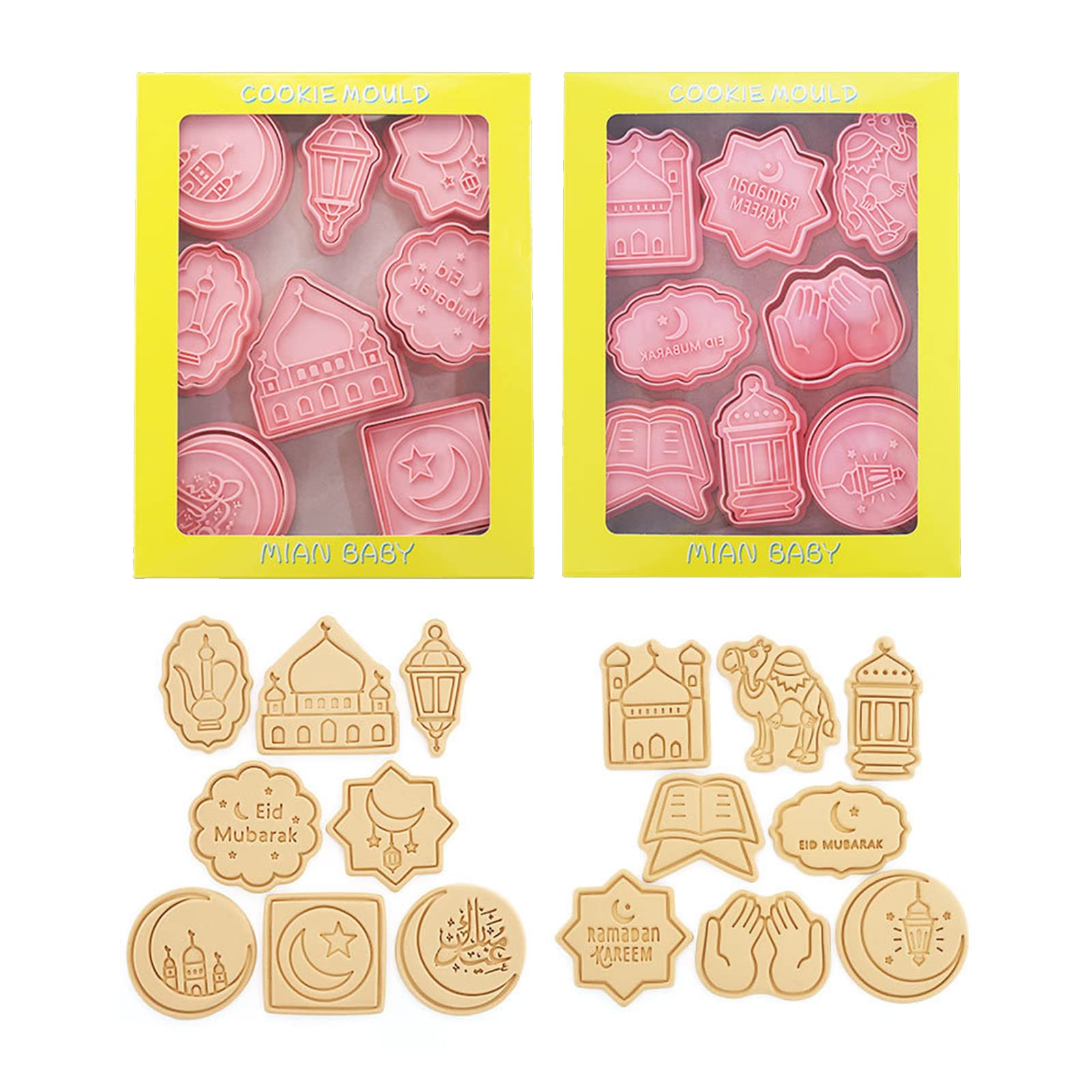 Kalttoy 16Pcs Castles Holiday Molds Vegetable Fudge Candy Mold Chocolate Cookie French Dessert Cake Decorations Cookie Cutting Molds