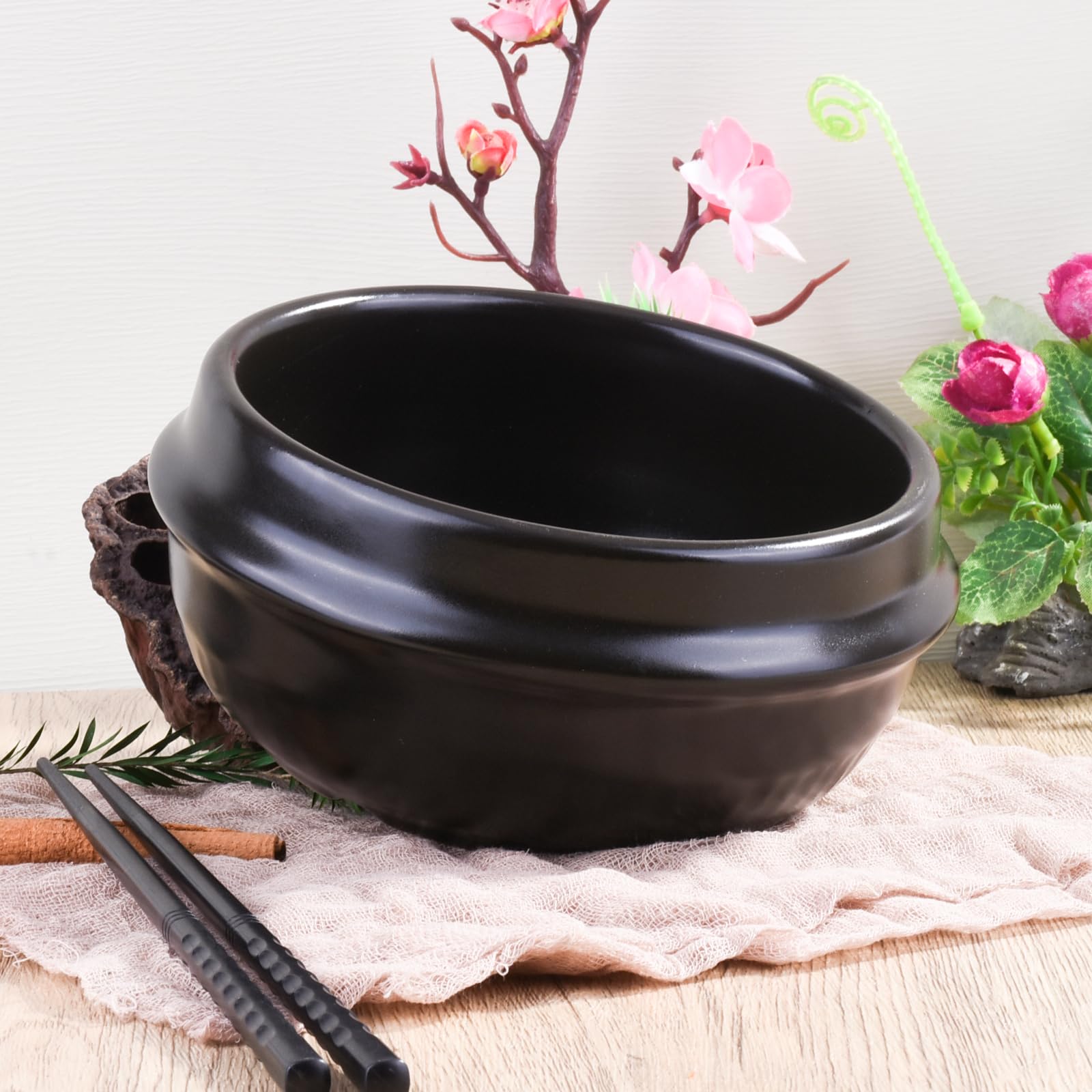 BOSILI Korean Stone Bowl Dolsot - 6.57 Inch, Black Stone Pot For Bibimbap, Soups, Oven & Stovetop Safe - View #8