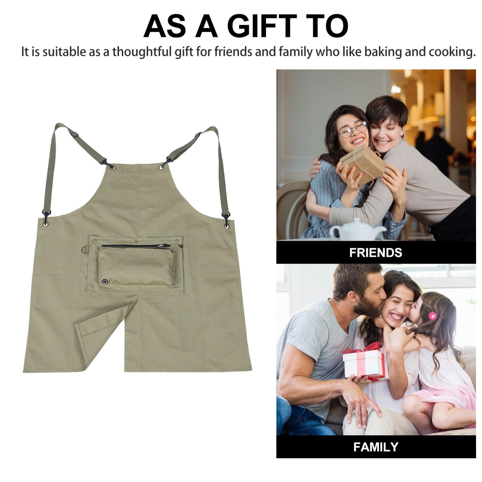LIFKOME Grembiule Da Cucina Grembiule Di Tela Resistente Alle Gocce D'acqua Grembiule Da Cucina Con Grandi Tasche Grembiule