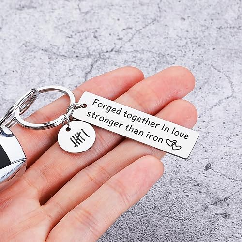 Miniatura 5 de 6 aniversario para él y ella, llavero de aniversario de hierro, regalos para él, su esposo, esposa, sexto aniversario de boda, mujeres, hombres,