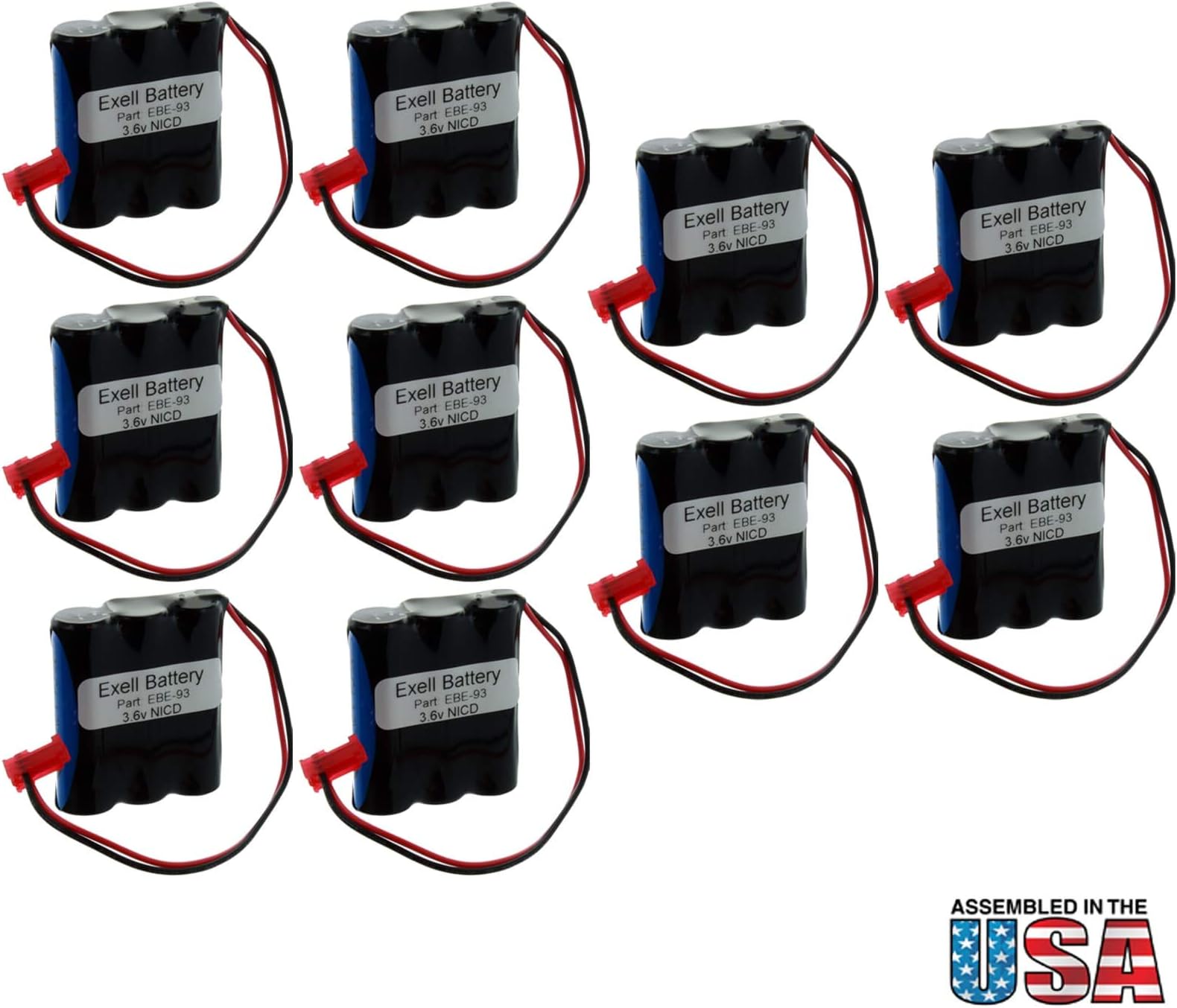 (10-PACK) 3.6V 1000mAh Emergency Exit Lighting Battery Replaces S/L 026-148 SL 026-148 026-148 S-L 026-148 S/L026148 P-P504 SL-026148SP D-AA600BX3 BT-905 PQWBTC1461M BT-800 BT800 BT-905 BT905 BNP3700B