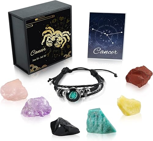 Nicetage Aries - Ideas de regalo de cristales curativos con 12 signos del zodiaco, cristales curativos naturales con juego de caja de horóscopo, 6