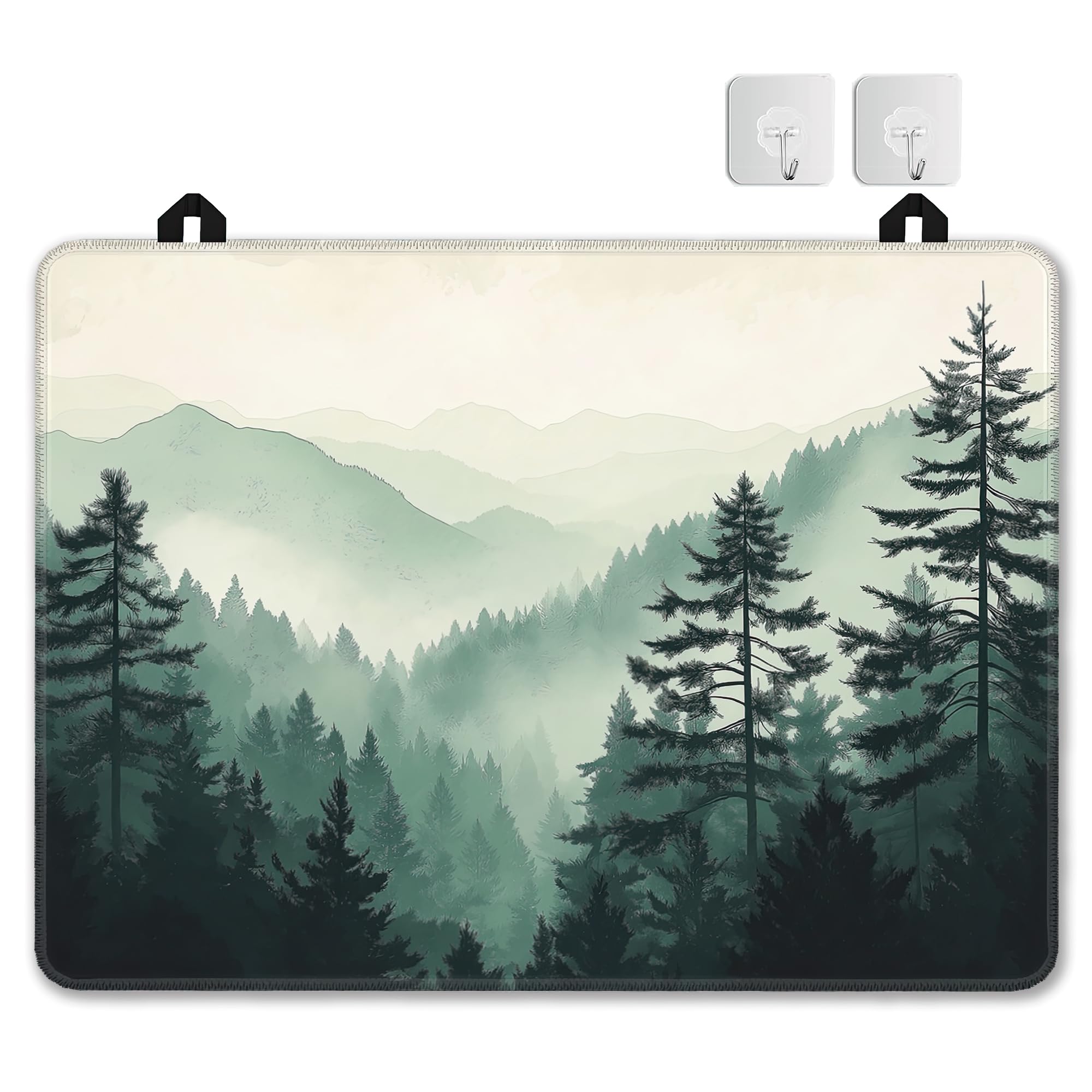 Electric Stove Top Cover,Foggy Forest Stove Cover for Glass Top Electric Stove,Green Mountain Heat Resistant Flat Top Stove Mat Countertop Protector, 28 x 20 Inch