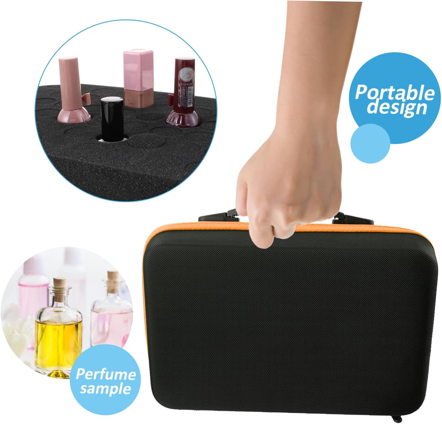 CANIGHT 1pc Essential Oil Storage Bag Compartment Travel Case Odorless Shockproof Material Portable Carrying Bag for Bottles