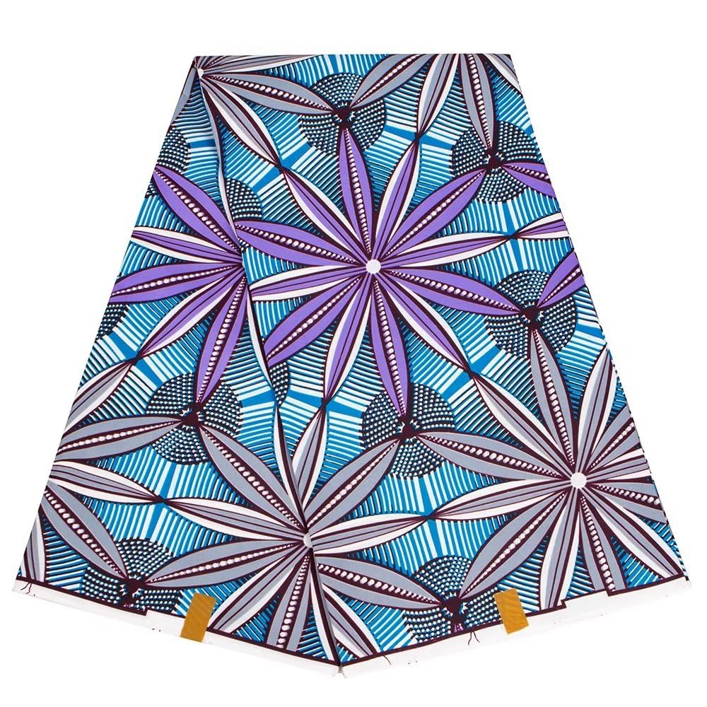 ANNINGWAX6 Yards African Wax Polyester Fabric Original Ankara Fabric Tissu Craft DIY Sewing Material