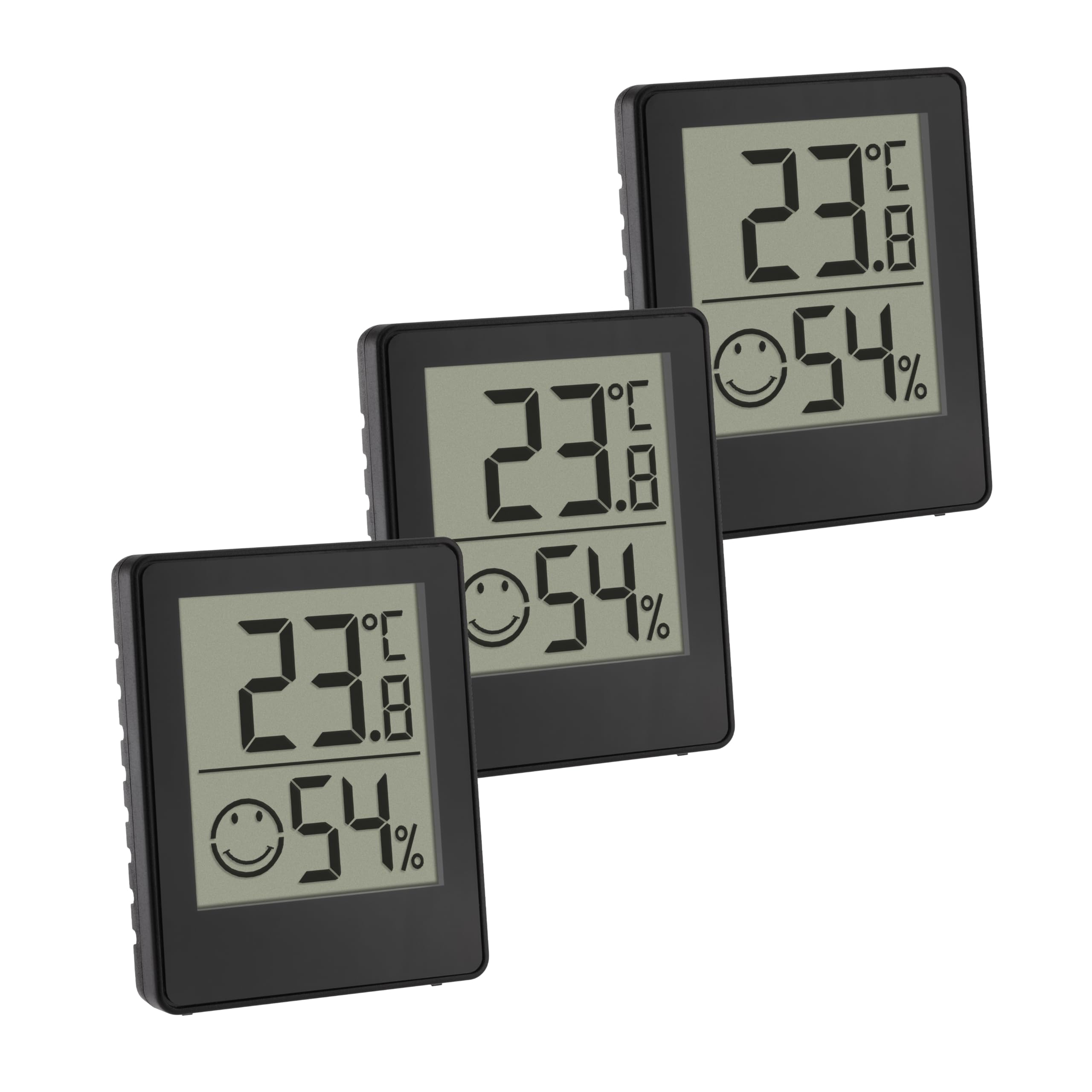 Mini-thermomètre-hygromètre TFA Dostmann, set de 3 capteurs noirs pour maison