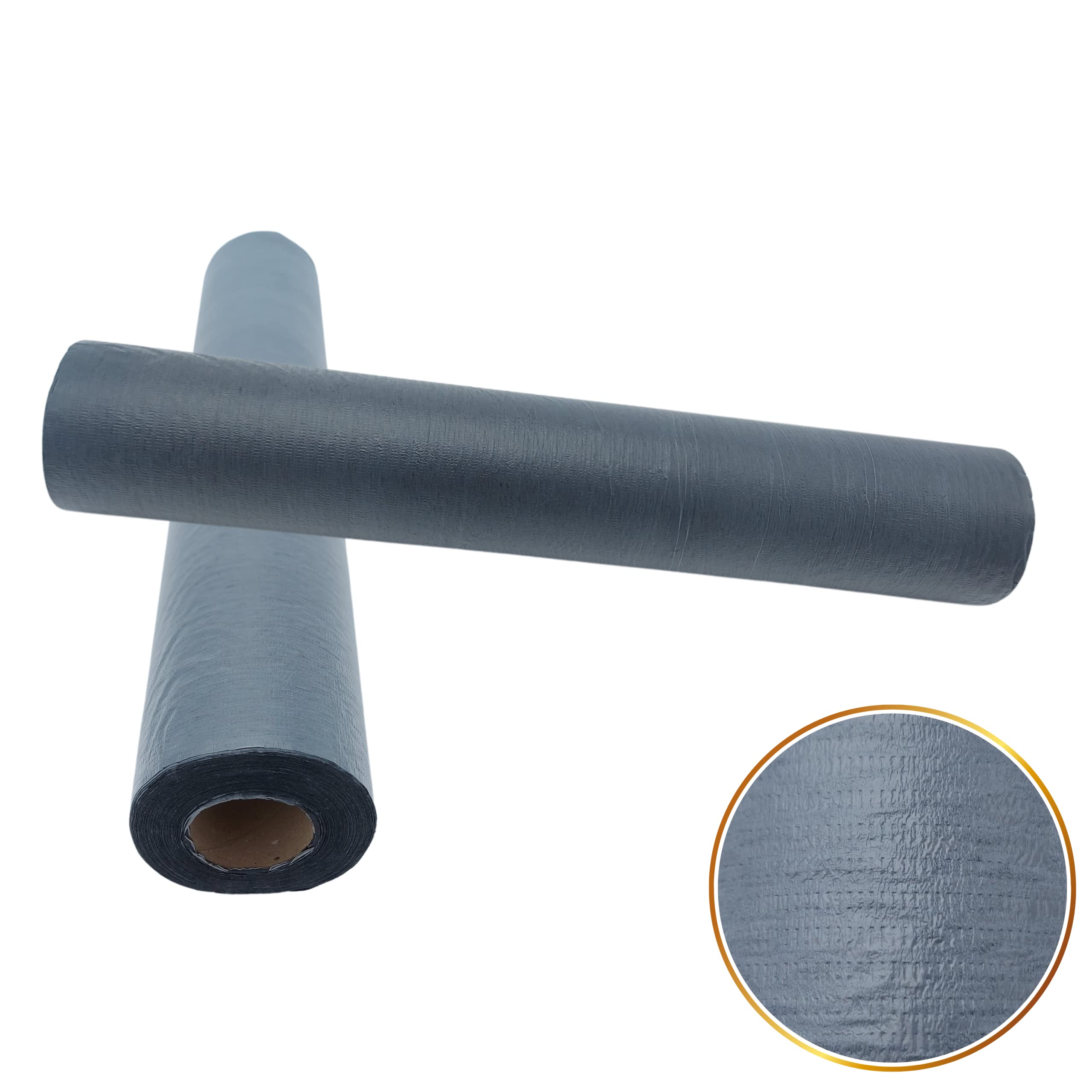 DSTOCK60-6 Rouleaux draps d'examen plastifiés noirs - 50x38 cm - 132 Formats - 2 Plis - Draps d'examen premium résistants, imperméables, absorbants - Domaine médical, beauté, santé et tatouage