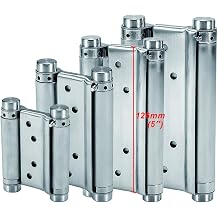 Heavy Duty Double Action Stainless Steel Spring Hinges 5 126mm Self Closing for Swing Doors Freegate Saloon Cafe Bar Counter Door Load Capacity 44kg Satin 2 PCS
