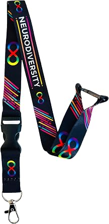Neurodiversity Awareness Lanyard with Detachable Clip & Safety Breakaway