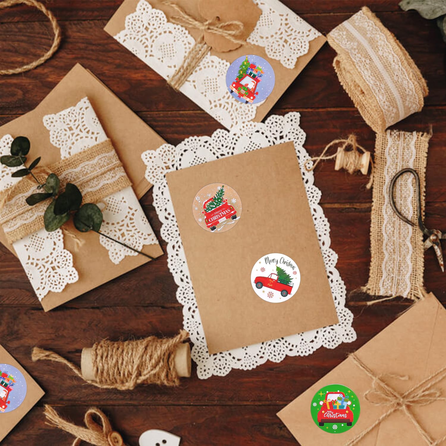 Lot De 500 Autocollants De Noël / Rouleaux D'autocollants De