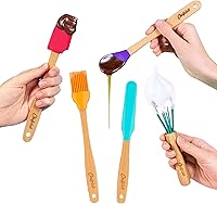 Vista 1 de Chefclub Kids Montessori - Juego de utensilios de cocina de 5 piezas, silicona antiadherente resistente al calor para niños y principiantes