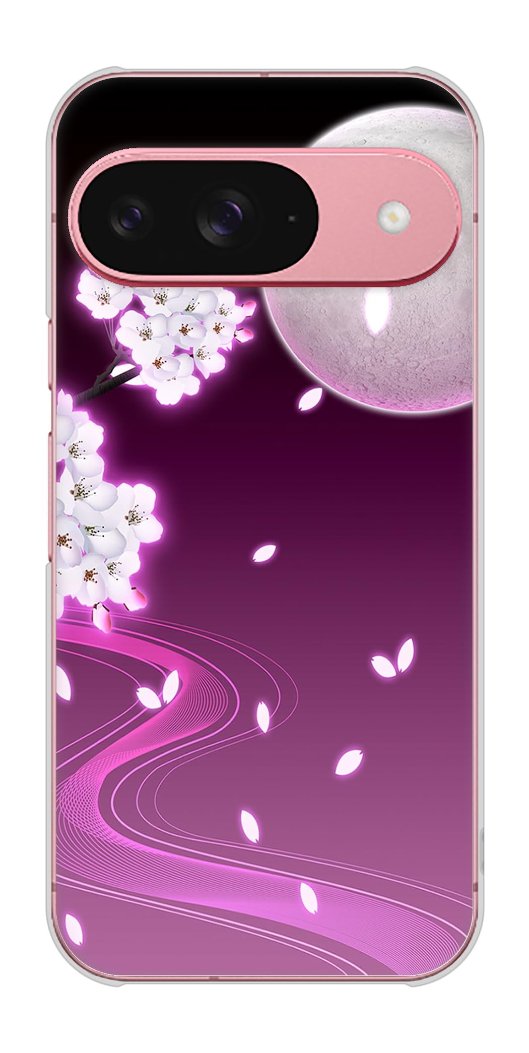 Amazon | Google Pixel 9 ハード ケース カバー 1223 紫に染まる月と桜 