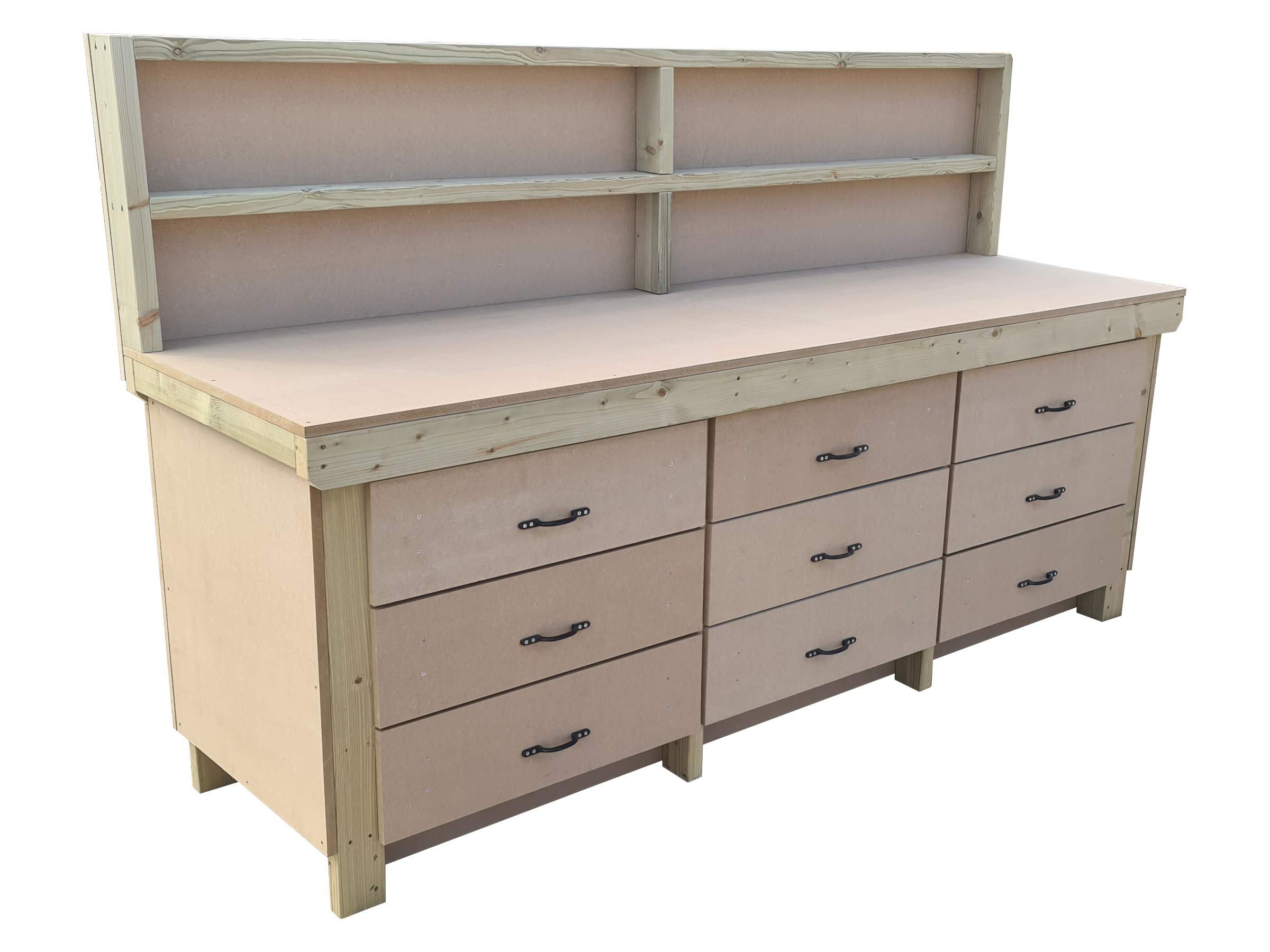 Arbor Garden Solutions Tool Cabinet With Back Panel Workbench Wooden 18mm MDF Top (8ft)