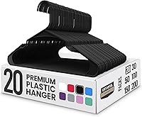 Vista 17 de Utopia Home Perchas de plástico, paquete de 50 unidades, colgador perfecto para ahorrar espacio, duradero y fuerte, organizadores de armario Negro